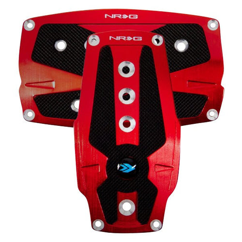 NRG Innovations Neo Red Chrome Pedal Pad Set