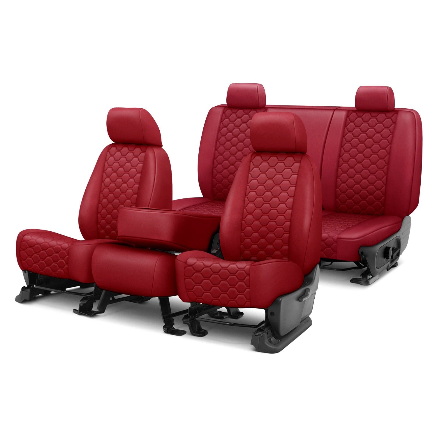 CalTrend Faux Leather Honeycomb Quilted Seat Covers