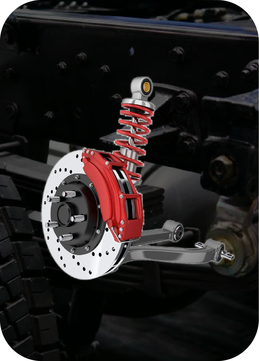 Racing Suspension Shock Absorbers With Brakes Disk