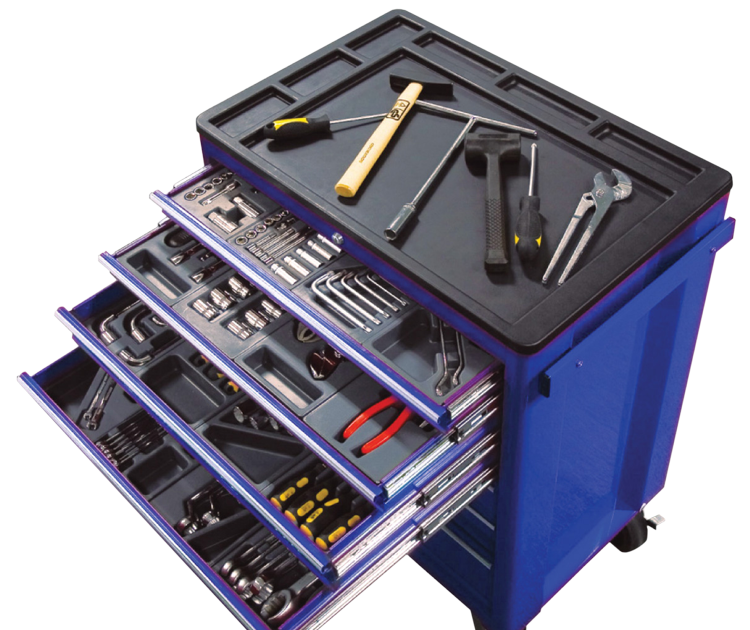 Blue 7-Drawer Rolling Tool Cabinet