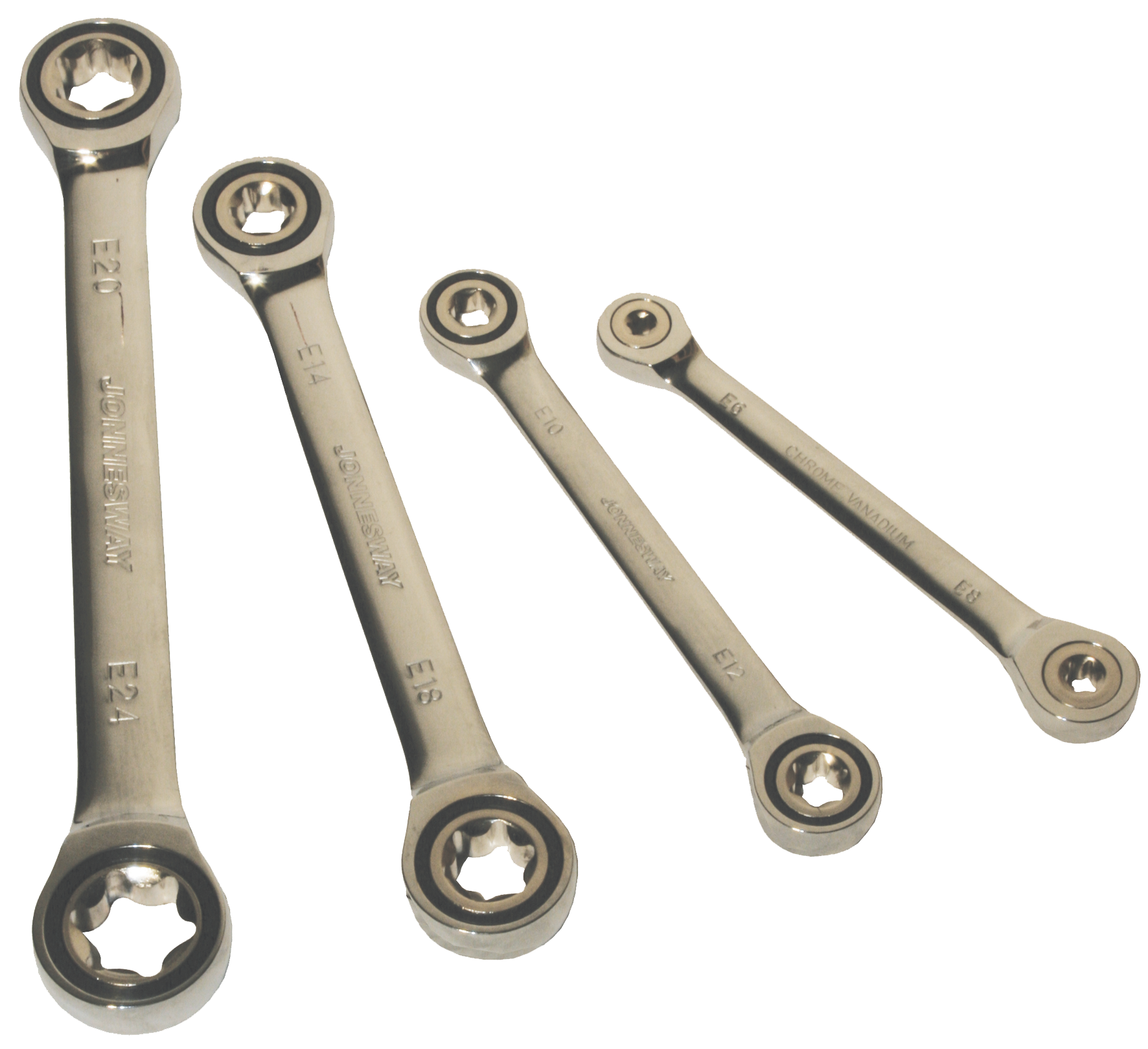 4-Piece Jonnesway Double-box Ratcheting E-Torx Wrench Set