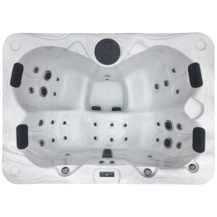 3_Person_55_-_Jet_Acrylic_Rectangle_Standard_Hot_Tub_with_Ozonator_in_Slate_Gray