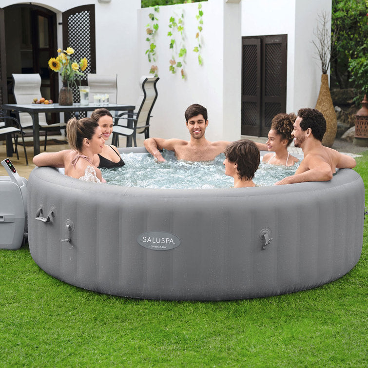 Bestway_8_-_Person_190_-_Jet_Vinyl_Round_Inflatable_Hot_Tub_in_Gray