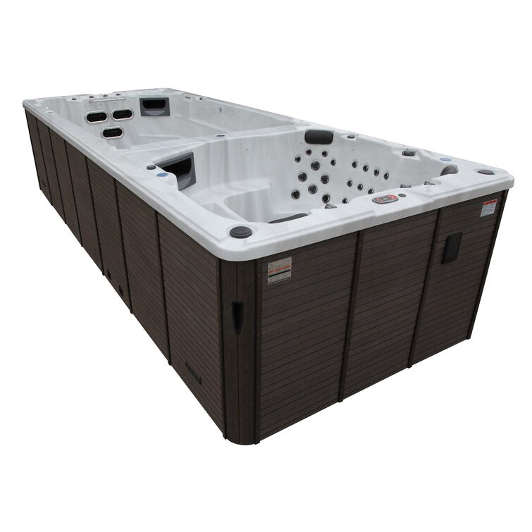 Canadian_Spa_Co_17_-_Person_73_-_Jet_Acrylic_Rectangular_Hot_Tub_with_Ozonator_and_Built-In_Speaker_in_Sterling_Silver_2C_Walnut