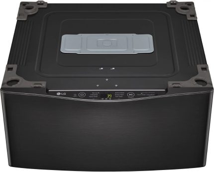 LG – SideKick 1.0 Cu. Ft. High-Efficiency Smart Top Load Pedestal Washer with 3-Motion Technology – Black steel