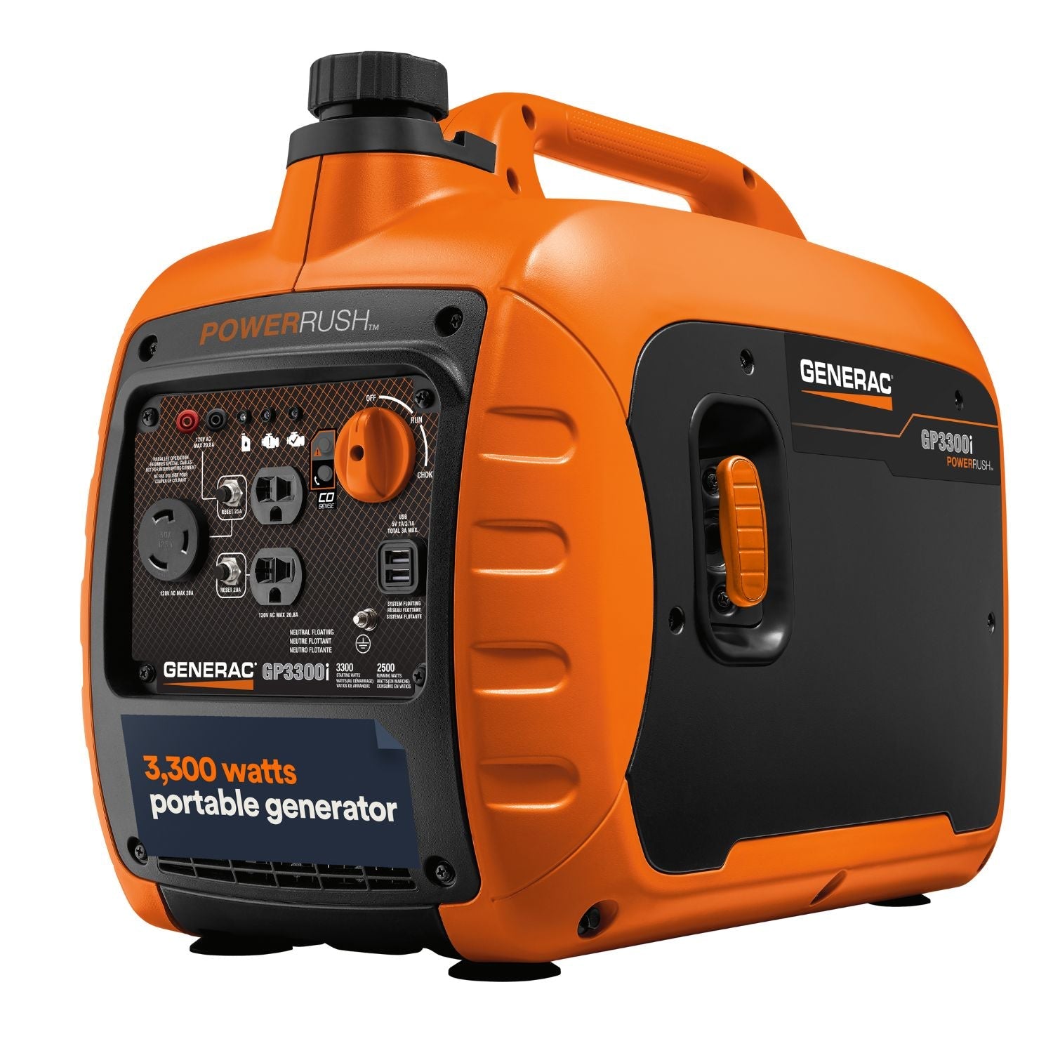 Generac_3300i_Portable_Inverter_Generator_left_side_view